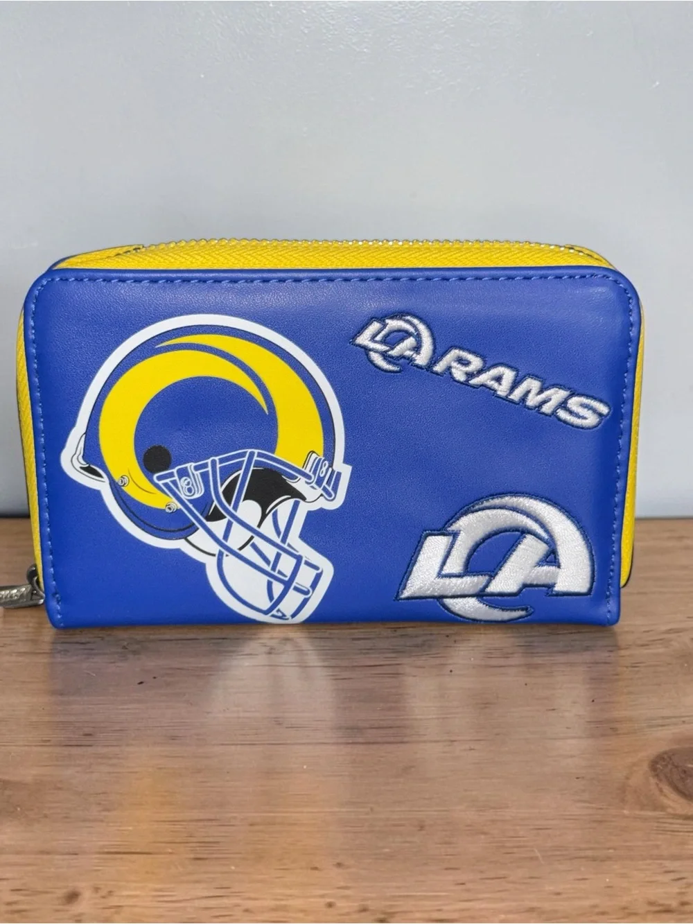 NFL Loungefly LA Rams Blue & Yellow Team Zip Wallet